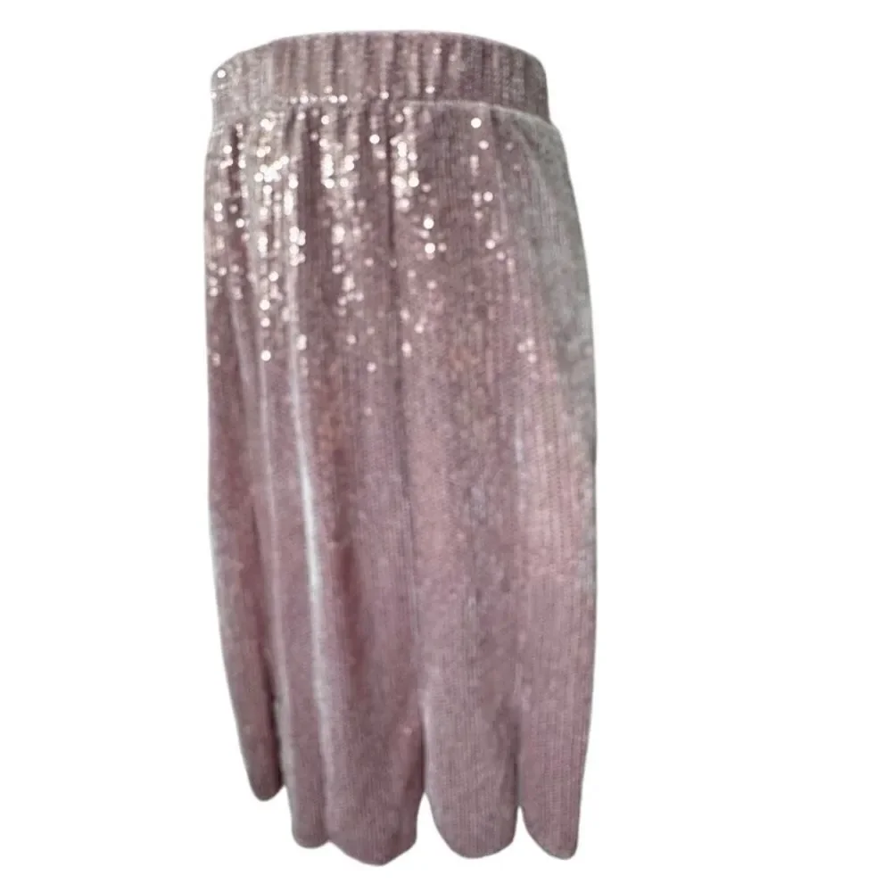 Isaac Mizrahi Live Pink Skirt Sequins Wearable Art Dressy Size S